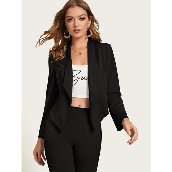 Shawl Collar Slim Fit Blazer Jacket Black - Picture 5 of 6